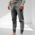 thumbnail image 2 of Qgtaibl Mens Joggers Comfy Elastic Waist Tapered Sweatpants with Zipper Pockets Drawstring Running Athletic Pants Dark Gray (Men's L), 2 of 8