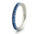 thumbnail image 3 of Tioneer Stainless Steel Eternity 3 mm Ruby & Blue Sapphire Color Crystal Stackable Rings (2 pieces) Set, 3 of 3