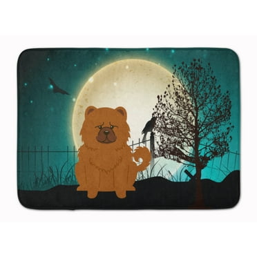 Halloween Scary Chow Chow Red Machine Washable Memory Foam Mat