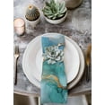 thumbnail image 3 of nqOlkjepod Turquoise Blue Cloth Napkins Set of 6 Reusable Dinner Napkins, Modern Teal Gold Marble Textured Cocktail Napkin Washable Table Napkins for Wedding/Holiday Party/Baby Shower 20"x20", 3 of 8