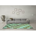 thumbnail image 3 of Ahgly Company Indoor Rectangle Checkered Light Blue Modern Area Rugs, 6' x 9', 3 of 4