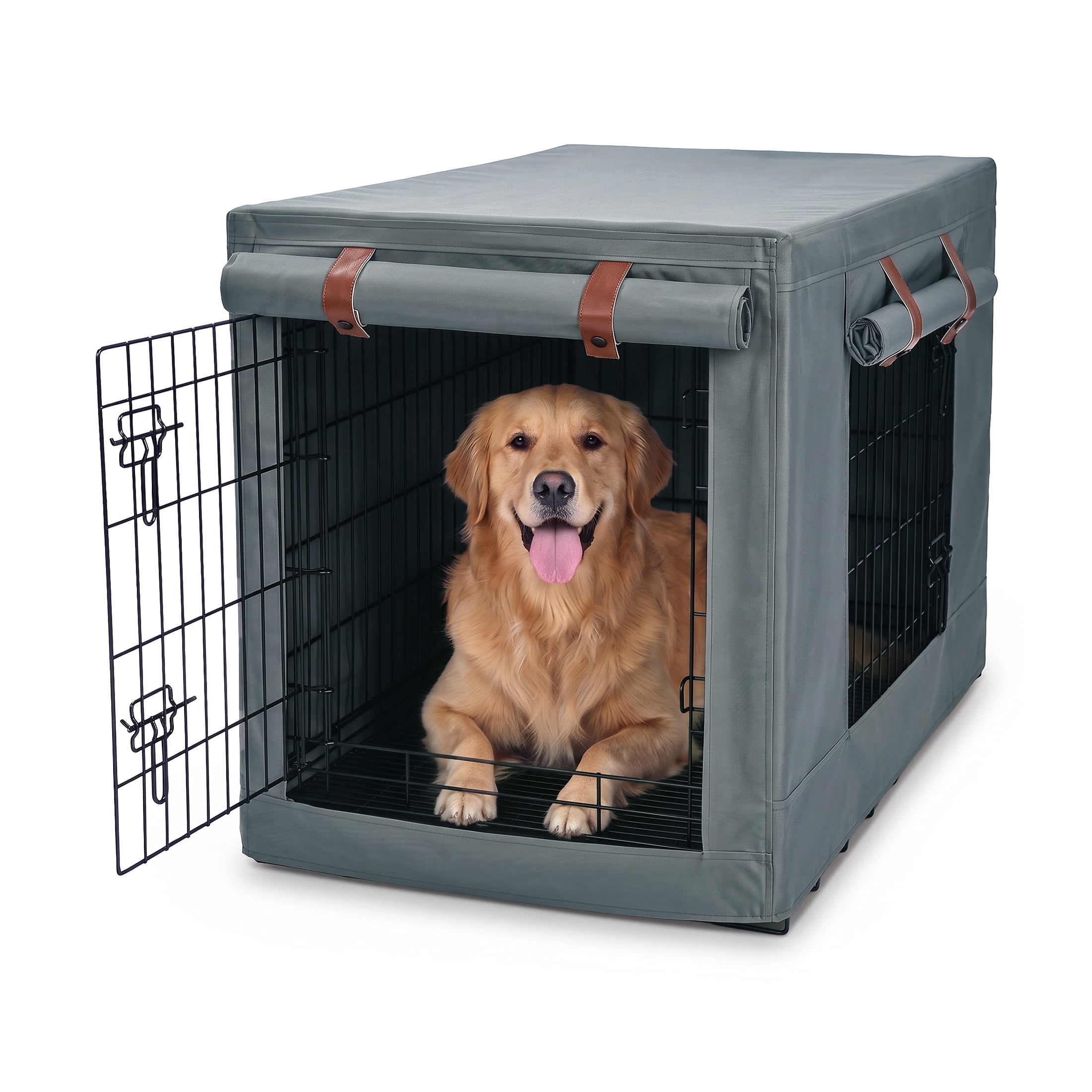 Vibrant Life 30" Dog Crate Cover with Breathable Panels, Dark Gray