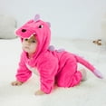 thumbnail image 4 of LOLANTA Toddler Dinosaur Animal Costume Unisex Baby Kids Flannel Hooded Romper Jumpsuit Dress Up Outfit, 4 of 5