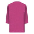 thumbnail image 4 of Tiqkatyck Women Summer Tops Clearance, Womens Tops 3/4 Sleeve Summer Solid Plain Travel Cute Tops V Neck Slim Fit T Shirt Spring Blouses for Women, V Neck Sweaters for Women Hot Pink XXXXXL, 4 of 4