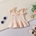 thumbnail image 4 of TOWED22 Girls Baby Adorable 2 Piece Summer Clothes Tank Top Sleeveless Tee and Shorts Sweet Sets Lovely(Beige,4-5 Y), 4 of 7