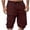 Wine, variant on Men's Multi Pocket Cargo Shorts Solid Color Elastic Waist Drawstring Tactical Shorts Summer Workout Bottoms Daily Casual Wear