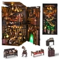 thumbnail image 1 of Kit de sujetalibros en miniatura con forma de rompecabezas de madera 3D para casa de muñecas, 1 of 6