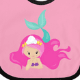 thumbnail image 4 of Inktastic Cute Mermaid, Pink Hair, Little Mermaid, Starfish Girls Baby Bib, 4 of 4