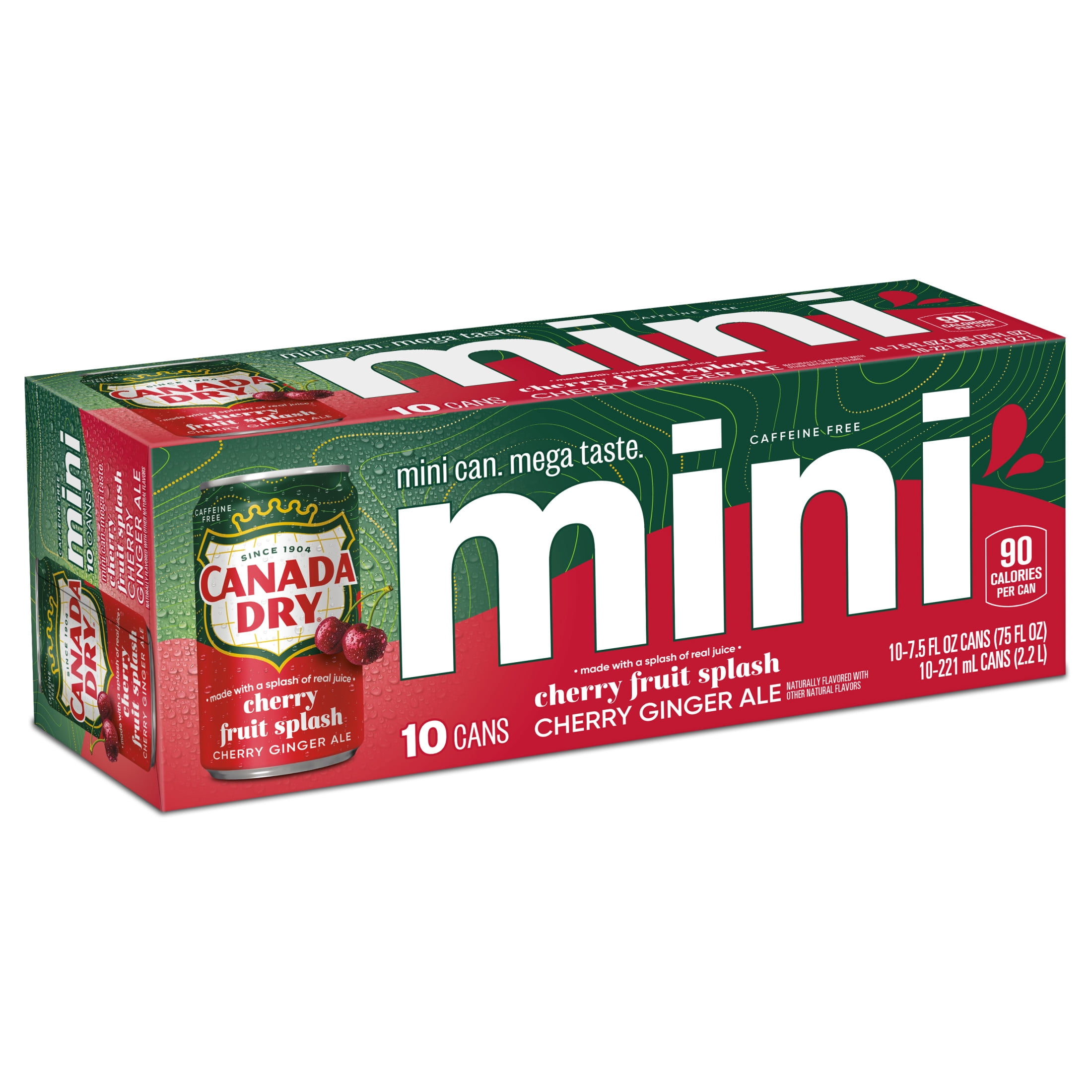 2 Pack) Canada Dry Caffeine Free Fruit Splash Cherry Ginger Ale