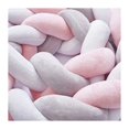 thumbnail image 3 of 3M Protector de cama trenzado blanco gris rosa color parachoques de cama para bebé, 3 of 4