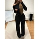 thumbnail image 4 of Conjunto de Dos Piezas Holgado e Informal para Mujer, para Otoño e Invierno, para Estar en Casa. Negro L, 4 of 8