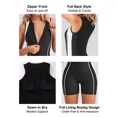 thumbnail image 2 of ANFERRY One Piece Athletic Bathing Suit Tummy Control Boyleg Swimsuit Color Block Zipper Modest Swimwear, 2 of 9