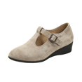 thumbnail image 2 of Willtoo Women Vintage T-Strap Faux Suede Wedge Flats Adjustable Buckle Low Heel Mary Jane Shoes Soft Non-Slip Retro Casual Walking Shoes, 2 of 6