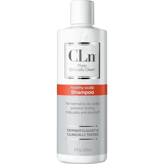 CLn Shampoo with Salicylic Acid, 8 fl oz, Clarifying Anti Dandruff Shampoo for Oily Hair, Itchy & Flaky Scalp