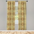 thumbnail image 3 of Ambesonne Abstract Curtains, Connected Royal Motifs, Pair of 28"x63", Caramel and Multicolor, 3 of 5