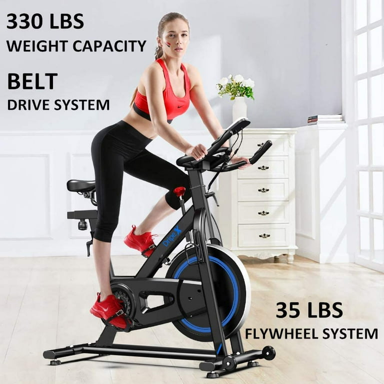 Dripex Magnetic Indoor Cycling Exercise Stationary Bike with Monitor and Flywheel Bike Pulse Sensor Water Bottle Holder 35 LBS Flywheel Weight