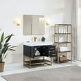 thumbnail image 4 of Bianco 36" Wood Vanity in Black Oak with Composite Stone Top with Mirror, 4 of 13