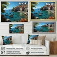 thumbnail image 4 of Designart "Blue Italy Cinque Terre II" Cityscapes Floater Framed Wall Decor, 4 of 7