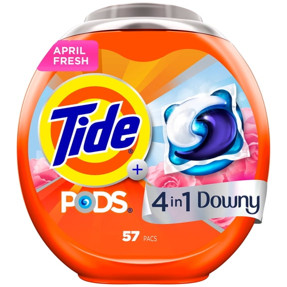 Tide PODS Laundry Detergent Pacs with a Touch of Downy Freshness, 3X Cleaning Power, 57 Count