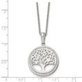 thumbnail image 5 of Stainless Steel Cable Necklace with Pendants Chain Chisel Polished Preciosa Crystal Tree of Life Pendant on a 16 inch 2 Extension 23.95 mm, 5 of 5
