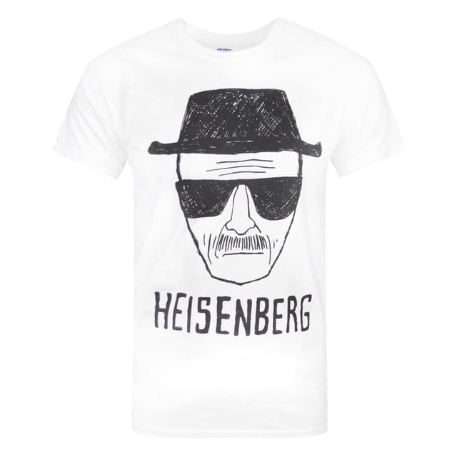 Breaking Bad - Camiseta oficial con sketch de Heisenberg para hombre (Blanco)