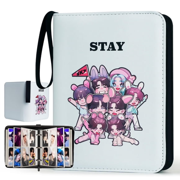 Stray Kids Kpop Photocard Binder-Skzoo Trading Card Carpeta A5 Portatarjetas De Dibujos Animados Con 400 Fundas Para Tarjetas Álbum De Fotos Para Tarjetas Skz Merch Y Lomo