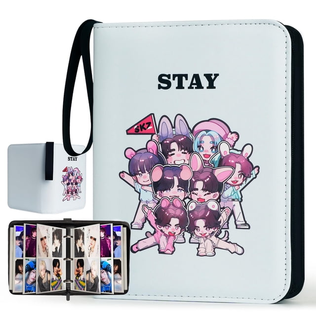 Stray Kids Kpop Photocard Binder-Skzoo Trading Card Carpeta A5 Portatarjetas De Dibujos Animados Con 400 Fundas Para Tarjetas Álbum De Fotos Para Tarjetas Skz Merch Y Lomo