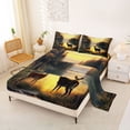 thumbnail image 2 of Erosebridal Jungle Animal Bears Full Size Sheets 4-Piece For Boys Girls,Teens Woodland Lake Wildlife Bed Sheets, 2 of 5