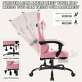 thumbnail image 4 of Kumix Gaming Chair with Footrest, High Back Gaming Chairs PVC Leather Ergonomic Gamer Chair with Adjustable Headrest Lumbar Support Racing Style Video Gaming Chair for Office/Home (Pink), 4 of 7