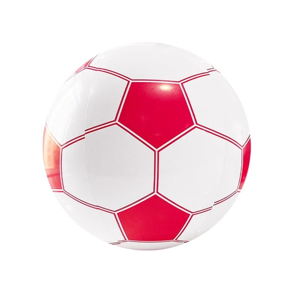 Soccer Pattern Water Polo Beach Ball for Swimming Pool Party Summer Outdoor Activities Games Luau Theme Favors, Red 16 Inch