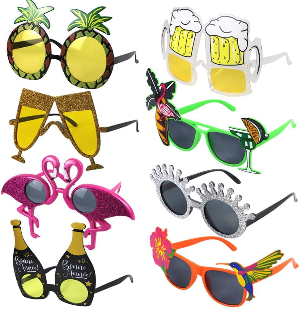 Novelty Beach Cocktail Hawaiian Lua Sunglasses Glasses Fancy Dress Funny Specs