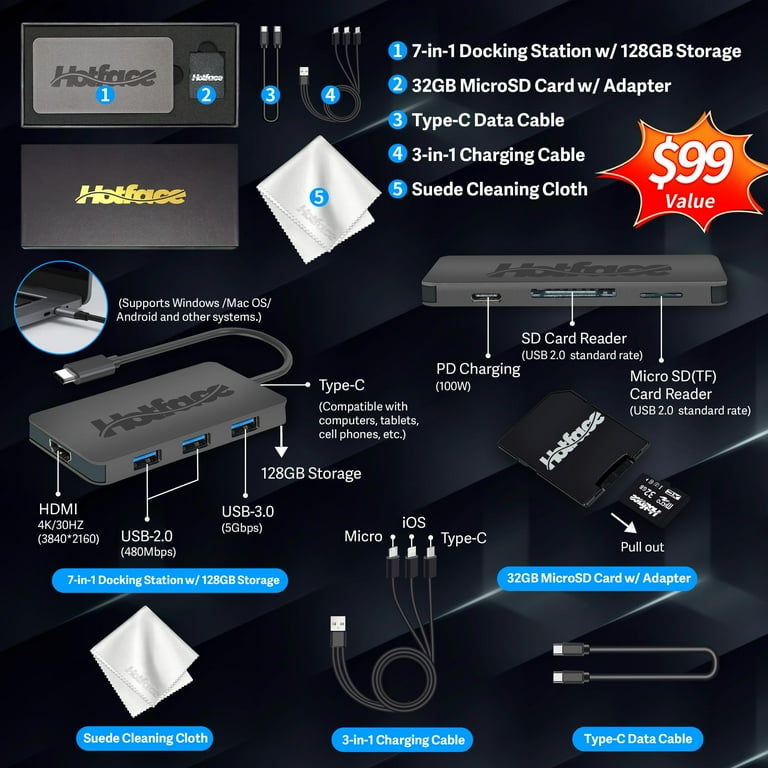 HP Stream 14" Laptop - Intel Celeron N4120, 8GB RAM, 288GB Storage With Docking Station, Windows 11