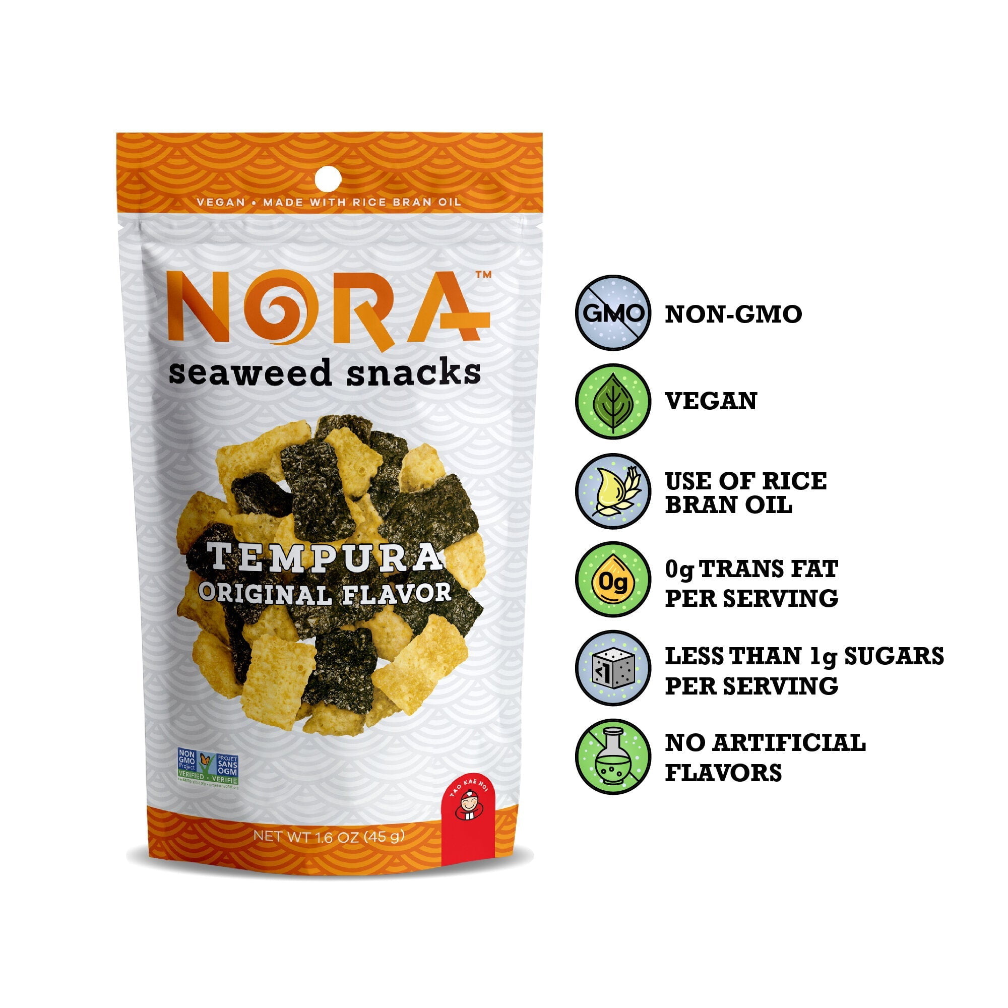 Nora Snacks - Tempura Original - Case of 12 - 1.6 OZ