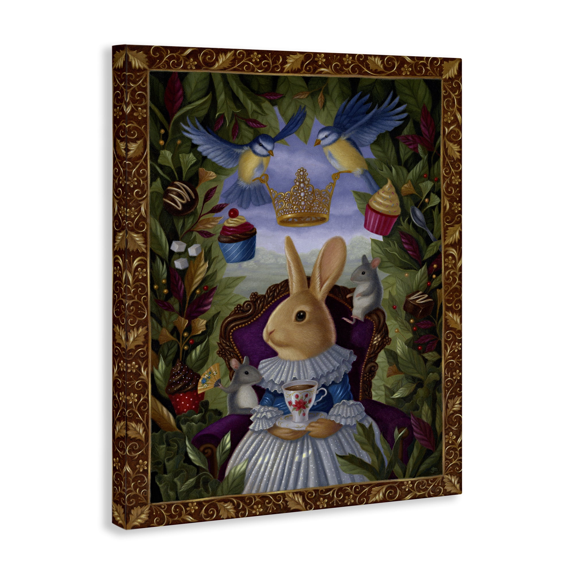 Stupell Industries Classic Rabbit Tea Party Landscape & Nature Painting Wrapped Canvas Art Print Wall Art, 30 x 40