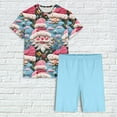 thumbnail image 5 of VBTAPA Womens Christmas Pajamas Shorts Set Xmas Snowflake Printed Short Sleeve T-shirt with Shorts Matching Lounge Pj Sets 2 Piece Holiday Sleepwear D-Multicolor#2 S, 5 of 8