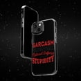 thumbnail image 6 of DistinctInk Clear Hybrid Case for Apple iPhone 15 Pro Max (6.7" Screen) - Sarcasm Natural Defense Against Stupidity - Wireless Charging Compatible, 6 of 9