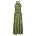 thumbnail image 5 of FcBaudy Robe Sans Manches Col Rond, Robes d'Été pour Femmes, Robes Mode Décontractée Été Sans Manches Col Rond Imprimé Robe à Fermeture Éclair Robe Longue pour Femmes, 5 of 5