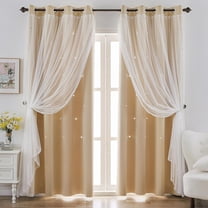 Joqmia Star Cutout Kids Window Blackout Curtains for Girl Bedroom Window Room Darkening Curtains & Drapes Baby Nursery Curtains 2pcs