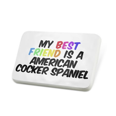 Porcelein Pin My best Friend a American Cocker Spaniel Dog from United States Lapel Badge –