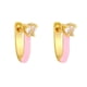thumbnail image 3 of New Neon Color Enamel Hoop Earring Love Heart Shape Zirconia--Yellow|Model code6435 Yellow, 3 of 4