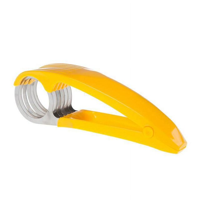 Cortador de plátanos Cortador de acero inoxidable Pelador de frutas Cortador italiano de palo caliente Herramienta de cocina portátil duradera Plátano Vegetal Pepino Hot Dog Fruta