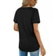 thumbnail image 4 of Camiseta con cuello redondo, holgada, transpirable, dobladillo curvo, camiseta con cuello redondo, manga corta informal para mujer, 4 of 6