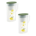 thumbnail image 1 of Oleegame 2PC Glass Bottle Refrigerator Cold Water Bottle Transparent Plastic Cold Water Bottle Large Capacity Cold Water Cup Boiled Water Cold Water Cup 2L Teapot, 1 of 9