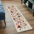 thumbnail image 3 of Watercolor Flowers 2'x6' Runner Rugs for Hallway Kitchen Bedside Non Slip Washable, Rustic Spring Floral Botanical Beige Entryway Rug Runners with Rubber Backing, Long Carpet Runner for Laundry Room, 3 of 8