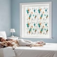thumbnail image 3 of Removable Glass Window Covering, Boho Middle Century Window Privacy Film Frosted, Retro Orange Teal Grey Star Rhombus Decorative Privacy Windows Film for Bedroom, Living Room, 19.6 x 39.3 Inches, 3 of 9