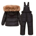thumbnail image 2 of JiAmy Kids Baby Snowsuit Set 2PCS Toddler Hooded Down Jacket Coat + Snow Pants Girls Boys Winter Puffer Jacket Ski Set Outfit, 2 of 7