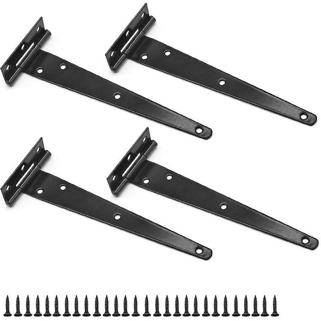 Bisagras en T LIUYMXG 4 piezas de 8 pulgadas bisagras negras para puertas