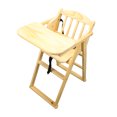 thumbnail image 1 of Silla alta de madera con bandeja, cinturón de seguridad, altura ajustable, silla de alimentación multifuncional de madera para bebés y niños pequeños, 1 of 15