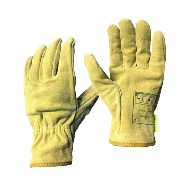 Almencla Heavy Duty Heat Resistant Retardant Welding & BBQ Gloves, Cowhide Leather, Long