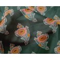 thumbnail image 4 of oneOone Silk Tabby Fabric Leaves & Floral Block Print Fabric By Yard 42 Inch Wide, 4 of 4